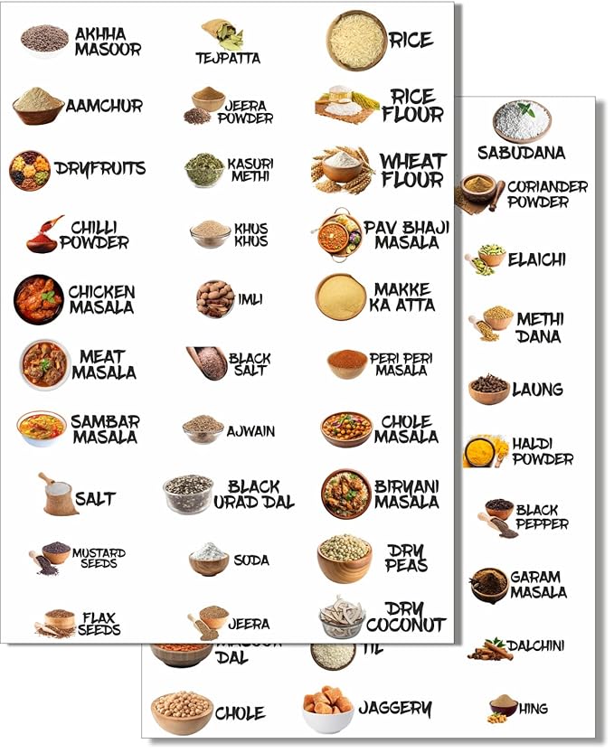 3D Waterproof Kitchen Spice Jar Label Stickers (Buy 30 Get 30 Stickers Free)