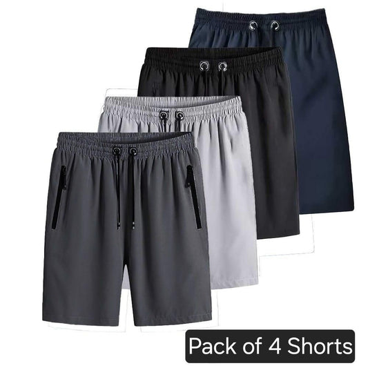 Men's Stretchable Cotton Shorts (Buy 2 Get 2 Free)